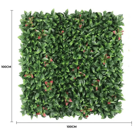 Artificial Photinia Hedge 1m x 1m Plant Wall Screening Panel UV Protected Dimensions
