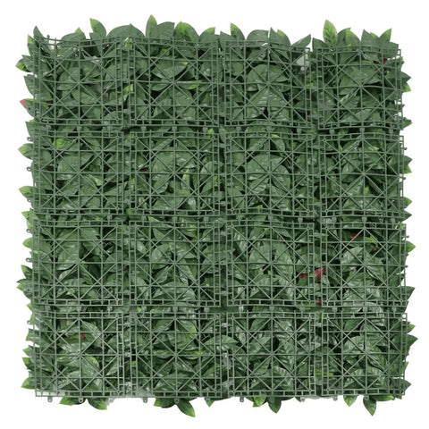 Artificial Photinia Hedge 1m x 1m Plant Wall Screening Panel UV Protected Backing Frame