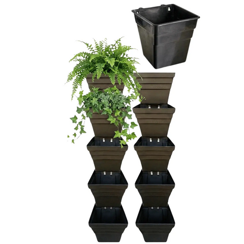 Wallgarden Multi Hang 10 Pot Vertical Garden Wall Kit with plants