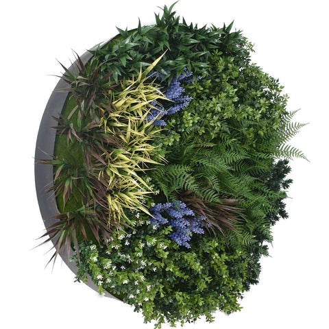 100cm Outdoor Artificial Lavender Green Wall Disc UV Stabilised