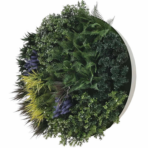 100cm Outdoor Artificial Lavender Green Wall Disc UV Stabilised