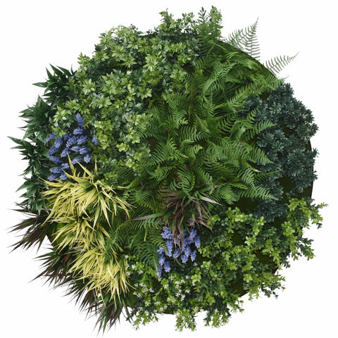 100cm Outdoor Artificial Lavender Green Wall Disc UV Stabilised