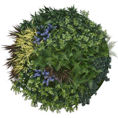100cm Outdoor Artificial Lavender Green Wall Disc UV Stabilised