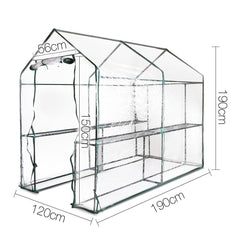 1.9m x 1.2m Transparent Walk In Green House