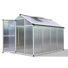 2.4m x 1.9m x 1.9m Polycarbonate Aluminium Greenhouse