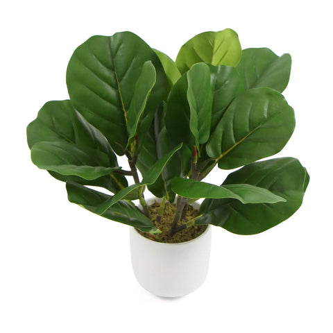 Potted Artificial Fiddle Leaf Fig In Decorative Bowl 37cm