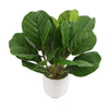 Image of Potted Artificial Fiddle Leaf Fig In Decorative Bowl 37cm