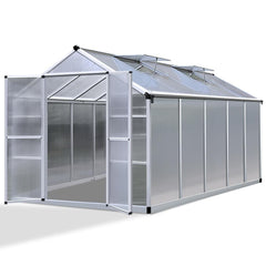 3.1m x 2.5m Polycarbonate Aluminium Greenhouse
