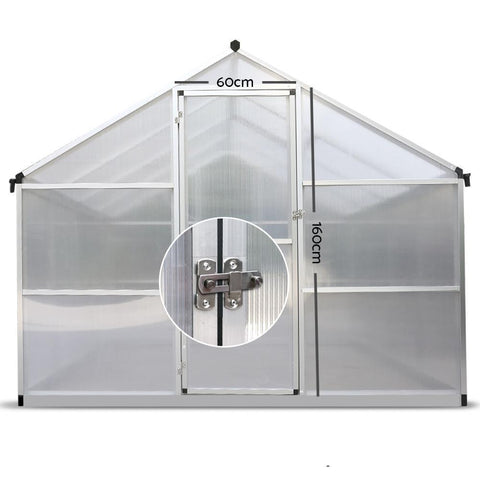 3.6m x 2.5m Polycarbonate Aluminium Greenhouse