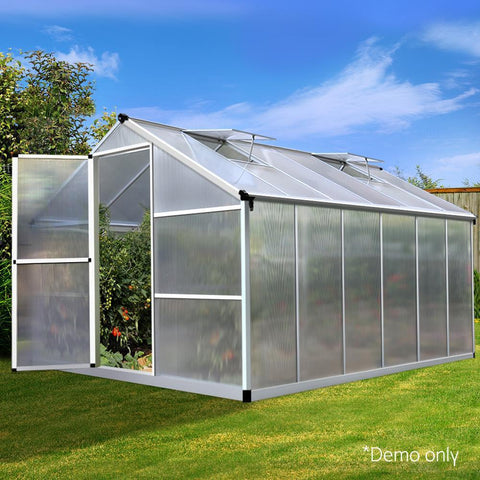 3.6m x 2.5m Polycarbonate Aluminium Greenhouse