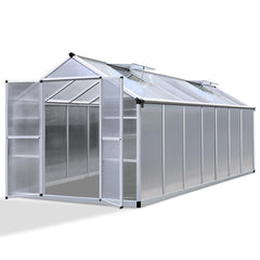 4.1m x 2.5m Polycarbonate Aluminium Greenhouse