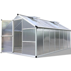 4.2m x 2.5m Polycarbonate Aluminium Greenhouse