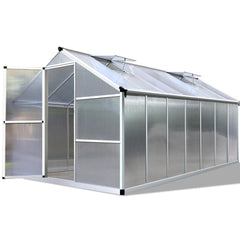 4.2m x 2.5m Polycarbonate Aluminium Greenhouse