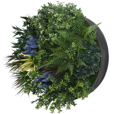 60cm Outdoor Artificial Lavender Green Wall Disc UV Stabilised