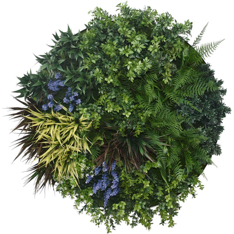80cm Outdoor Artificial Lavender Green Wall Disc UV Stabilised