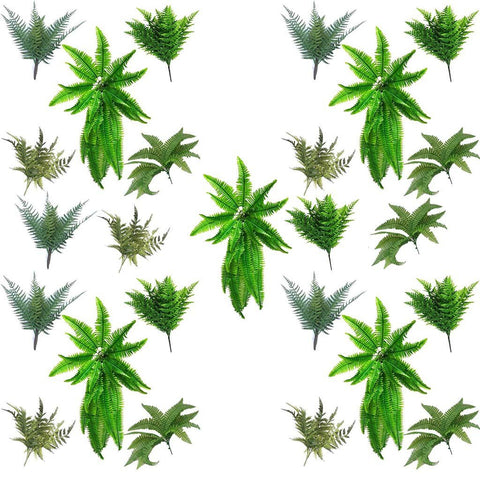 Artificial Fern Plant Stems Variety Pack, UV Stabilised