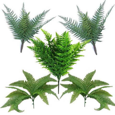 Artificial Fern Plant Stems Variety Pack, UV Stabilised