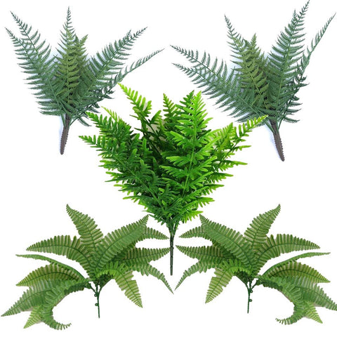 Artificial Fern Plant Stems Variety Pack, UV Stabilised