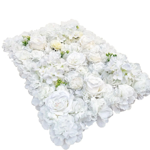 Artificial Flower Wall Backdrop Panel 40cm X 60cm Faux White Flowers