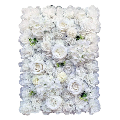 Artificial Flower Wall Backdrop Panel 40cm X 60cm Faux White Flowers