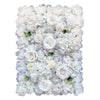 Image of Artificial Flower Wall Backdrop Panel 40cm X 60cm Faux White Flowers