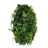 Image of Artificial Green Wall Disc Art 60cm Mixed Green Fern & Ivy - White