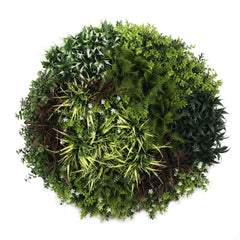 Artificial Green Wall Disc Art 90cm Green Field UV Resistant - Black