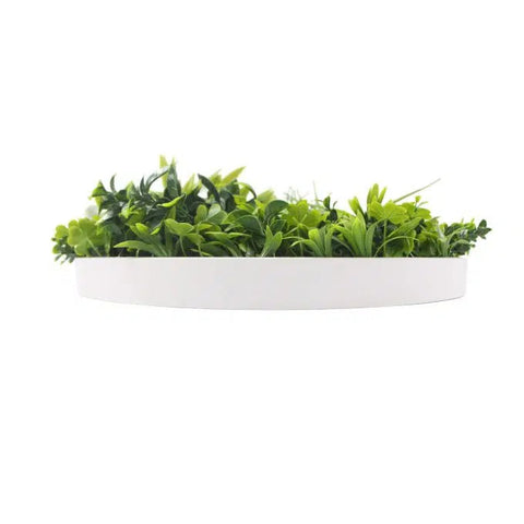 Artificial Green Wall Disc Art White Jasmine UV Resistant 100cm - White