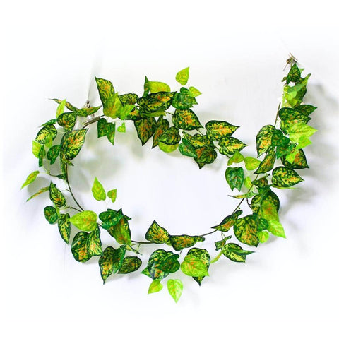 Artificial Hanging Garland Mixed Yellow and Red Pothos 190cm