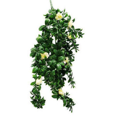 Artificial Hanging White Rose Stem 85cm UV Stabilised