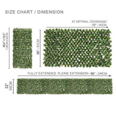 Artificial Jasmine Hedge Extendable Trellis Screen 2m x 1m UV Stabilised