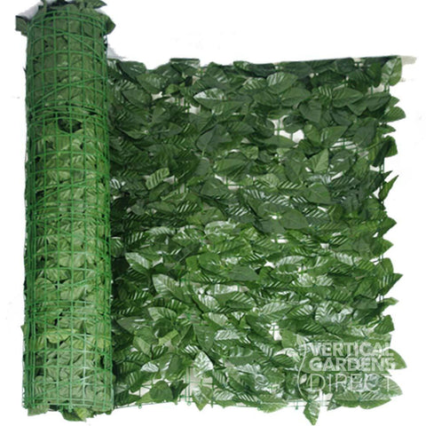 Artificial Peach Leaf Ivy Hedge Screen 3m x 1m Roll Outdoor UV Stabilised