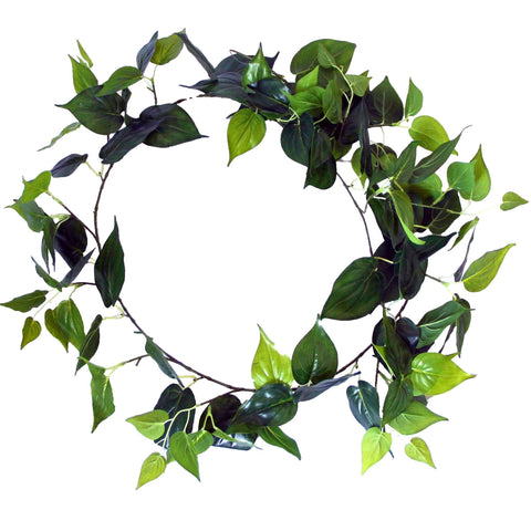 faux philodendron hanging Artificial Philodendron Leaf Garland Hanging Foliage 190cm Long – Vertical Gardens Direct