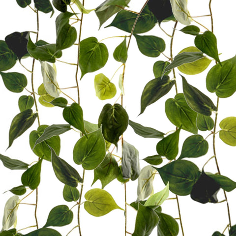 philodendron garlands Artificial Philodendron Leaf Garland Hanging Foliage 190cm Long – Vertical Gardens Direct