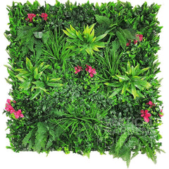 Artificial Pink Tropics Vertical Garden Panel 1m x 1m UV Stabilised