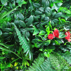 Artificial Red Tropics Vertical Garden Panel 1m x 1m UV Stabilised