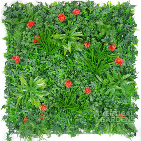Artificial Tropical Hibiscus Vertical Garden 1m x 1m Plant Wall Screening Panel UV Stabilised