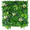 Image of Artificial White Grass & Fern Vertical Garden 1m x 1m UV Stabilised