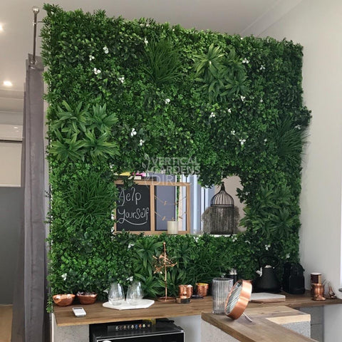 indoor vertical garden artificial plants Artificial White Oasis Vertical Garden Sample – Vertical Gardens Direct