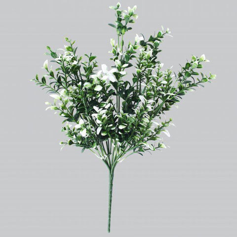 Artificial White Tipped Money Leaf Stem 32cm UV