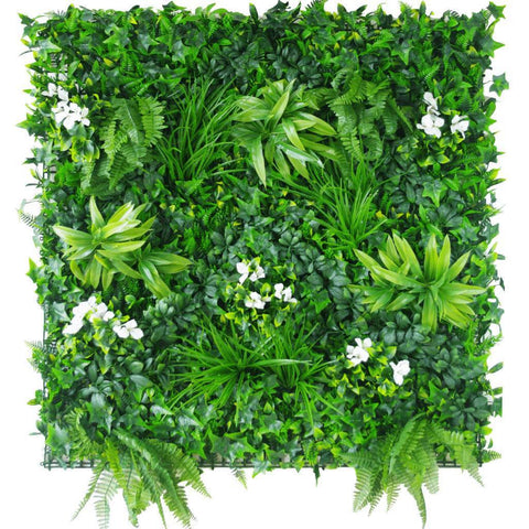 Artificial White Tropics Vertical Garden Panel Sample