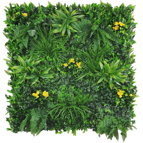 Artificial Yellow Tropics Vertical Garden Panel 1m x 1m UV Stabilised