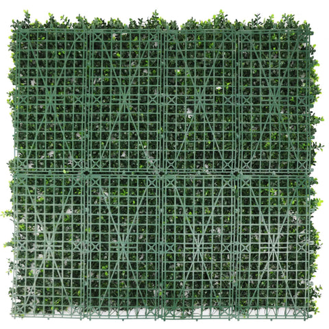 Artificial Flowering Buxus Hedge Plant Panel 1m x 1m UV Stabilised