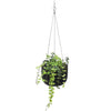 Image of Balcony Lite 20cm Black Hanging Stone Pot With 1.2m Stainless Wire