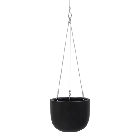 Balcony Lite 20cm Black Hanging Stone Pot With 1.2m Stainless Wire