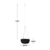 Image of Balcony Lite 30cm Black Hanging Stone Bowl With 1.2m Stainless Wire