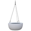 Image of Balcony Lite 30cm White Hanging Stone Bowl With 1.2m Stainless Wire