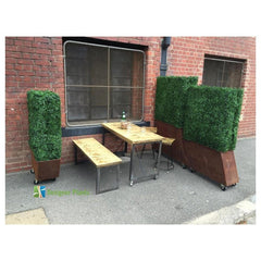 Corten Planters with Box Wood