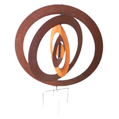 Elliptical Rusted Metal Garden Sculpture - 75cm