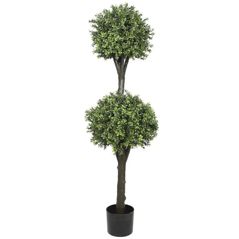 Artificial Topiary Tree (2 Ball Faux Topiary Shrub) 150cm UV Resistant